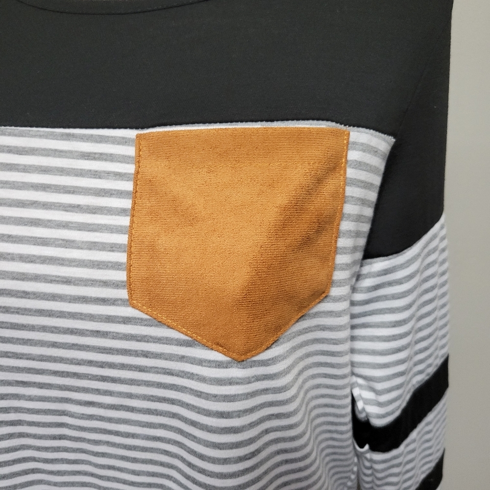 Hxn Pinstripe Patch Pocketbtop Size Medium View 2
